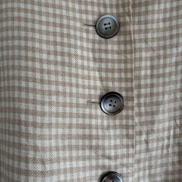 Vintage Givenchy Beige & Sand Gingham Cropped Jacket - Picture 10 of 13